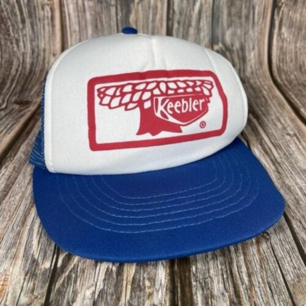 Vintage Keebler Cookie Capital Snapback Trucker Hat Red‎ White Blue